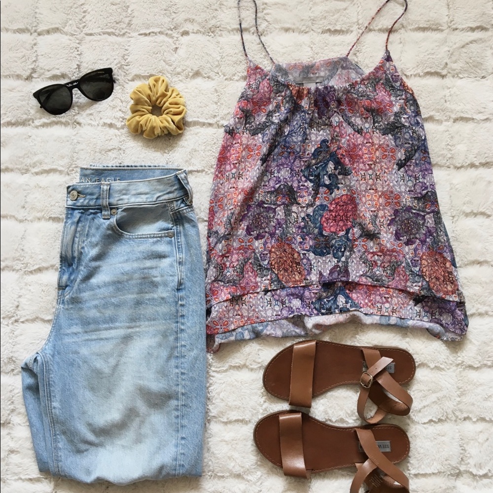 Colorful flowy tank top